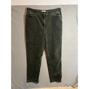Jones Sport Women's Size 14 Dark Green Corduroy Straight Leg Pants Stretch